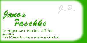 janos paschke business card